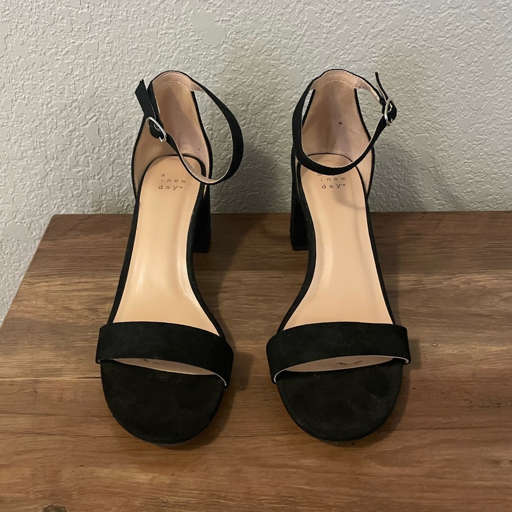 Black block heels